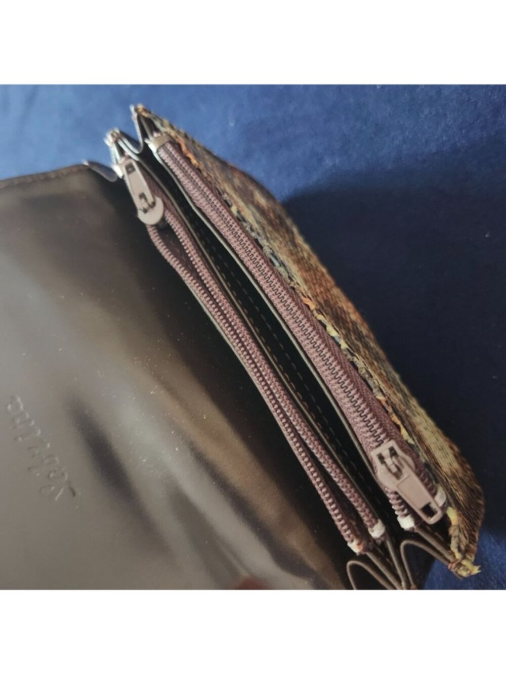 NWT Snakeskin Wallet Sabrina Paris Reptile Leather Brown - Picture 6 of 12